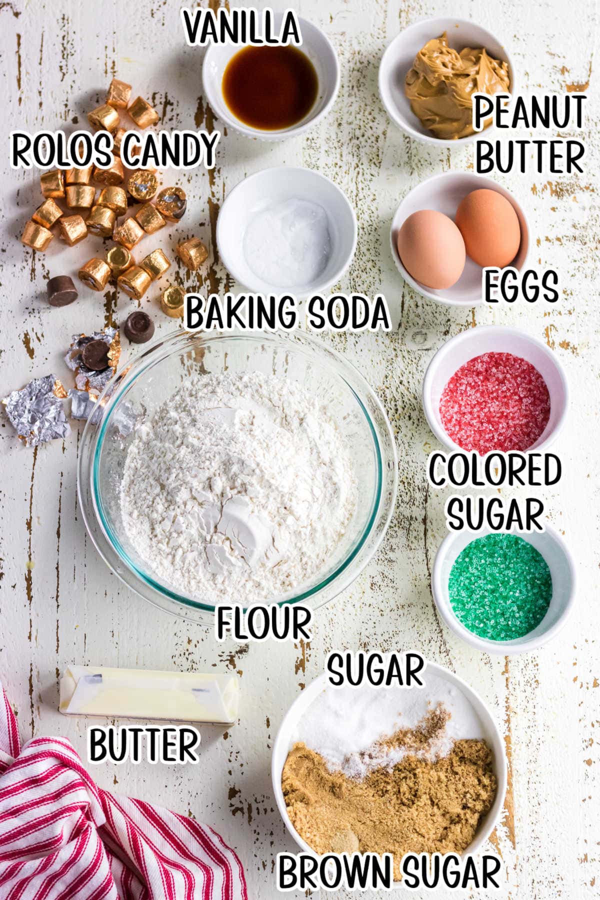 Labled ingredients for these cookies.