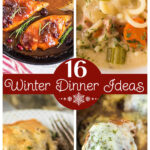 Collage of dinner images with text overlay for Pinterest.