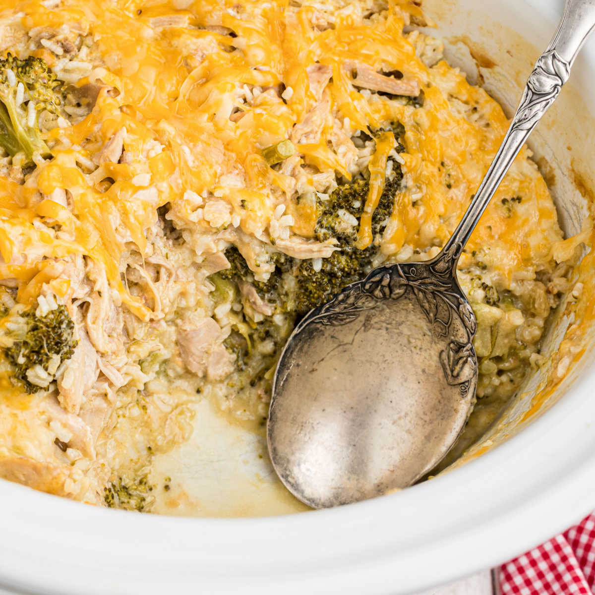 Crockpot Broccoli Casserole with Stuffing - The Vintage Cook