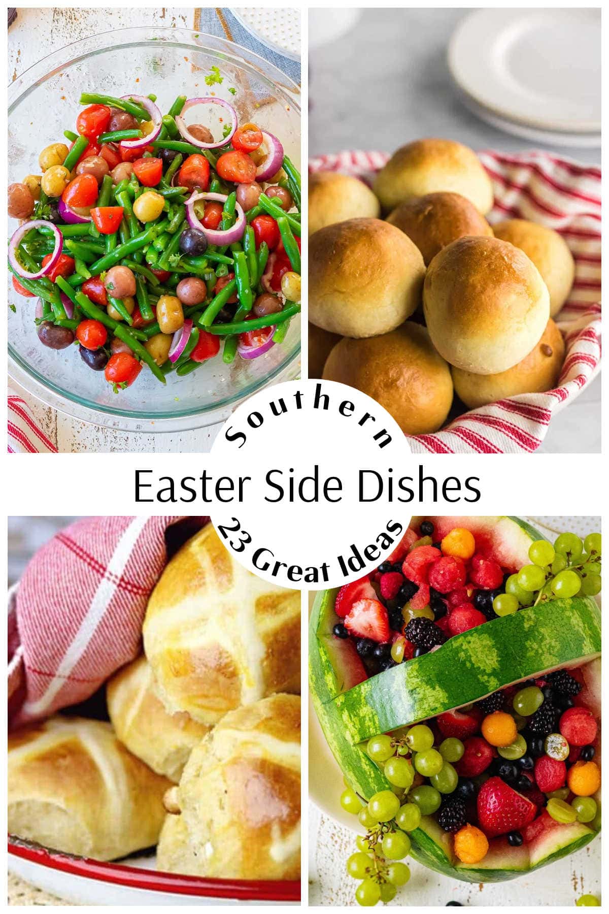 A collage of side dishes with text overlay.