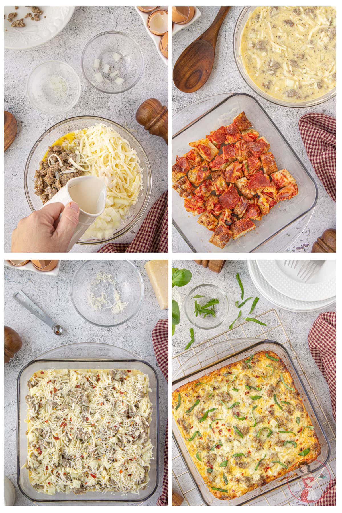 Step by step images showing how to make this casserole.