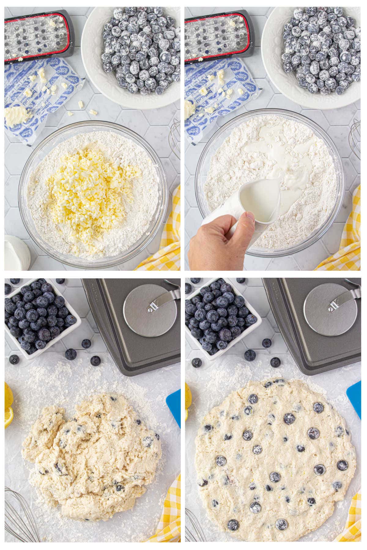 Step by step images showing how to make these scones.