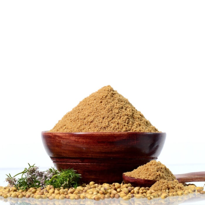 A bowl filled with coriander.