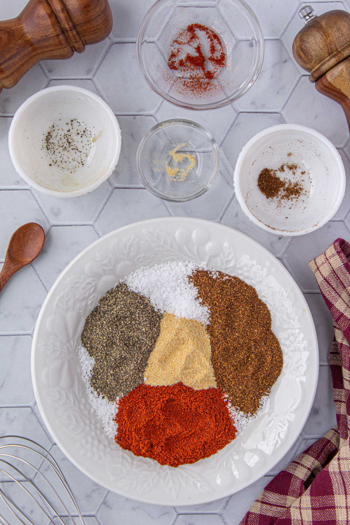 All of the ingredients in a bowl ready to mix.