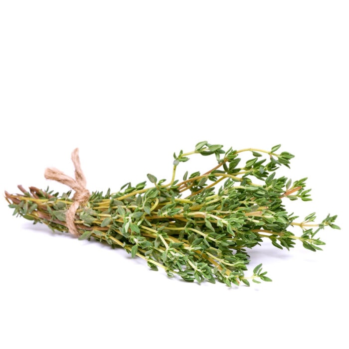 Thyme leaves in a bundle.