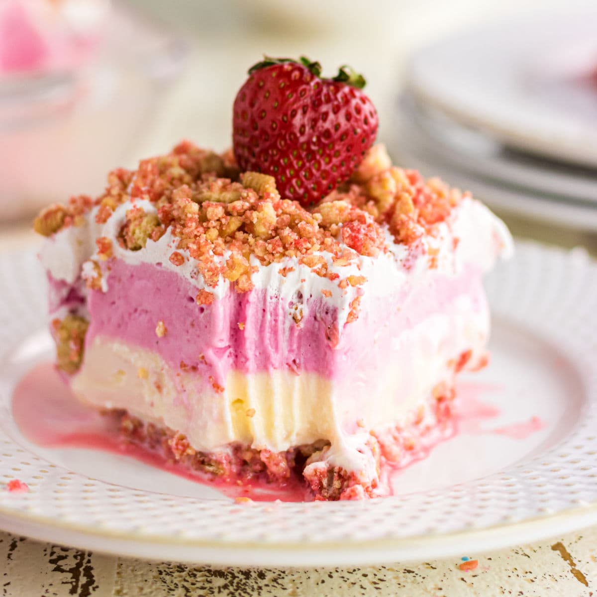 Strawberries and Cream Ice Cream Cake Recipe