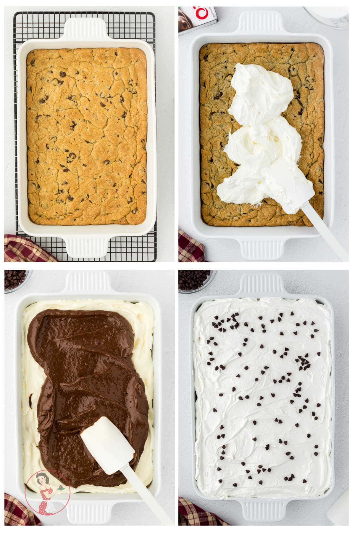 Collage of images showing how to make this dessert.