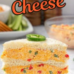 Pimento cheese sandwiches with text overlay for Pinterest.