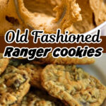 A collage of ranger cookies images with text overlay for Pinterest.