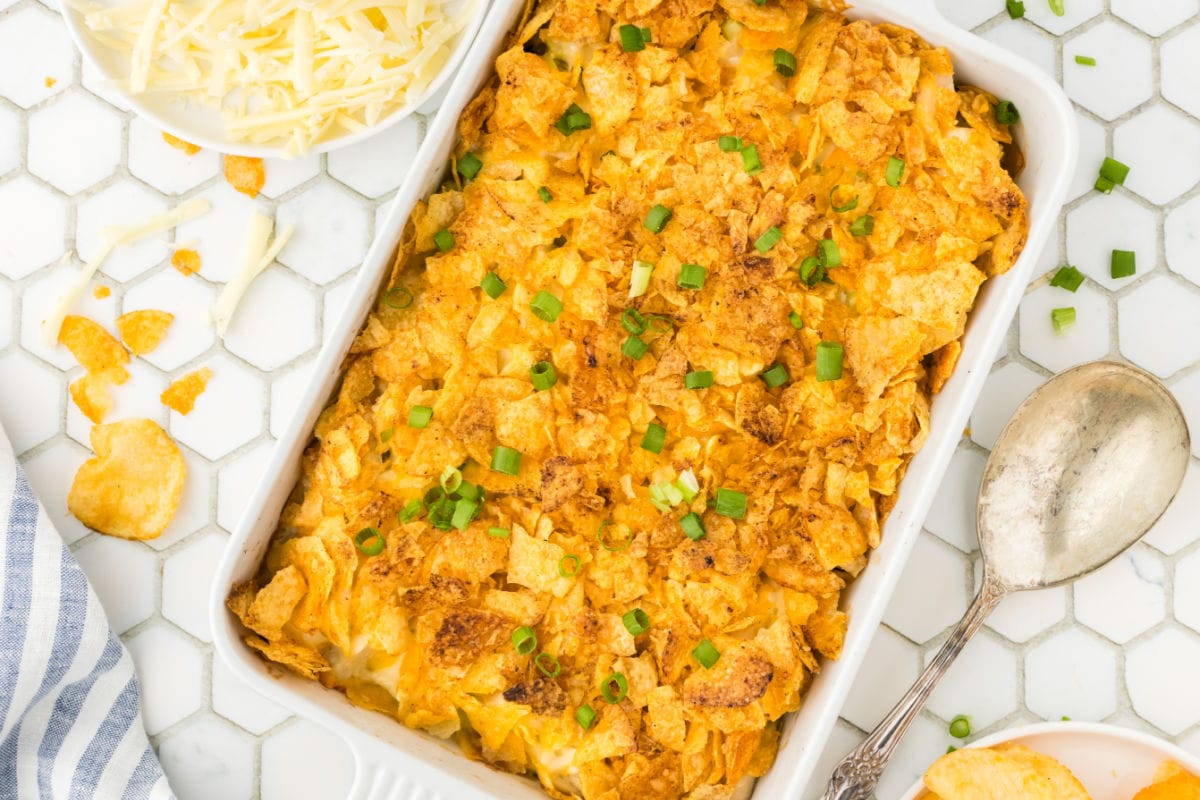 Overhead view of the casserole.