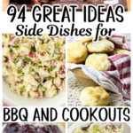 Collage of barbecue side dishes with a text overlay for Pinterest.