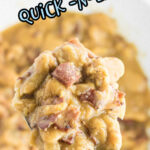 A closeup of cooked butterbeans with a text overlay for Pinterest.