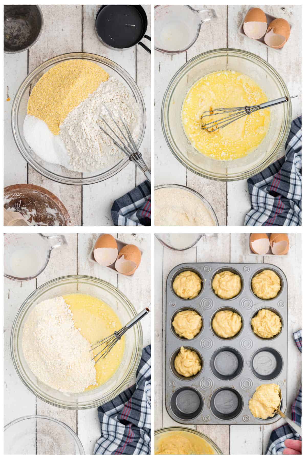 A collage of 4 step by step images showing how to make this recipe.