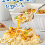 Smaller version of the Pinterest pin showing a plate of casserole with a title text overlay.