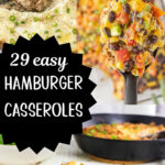 A collage of hamburger casseroles with title text overlay for Pinterest.