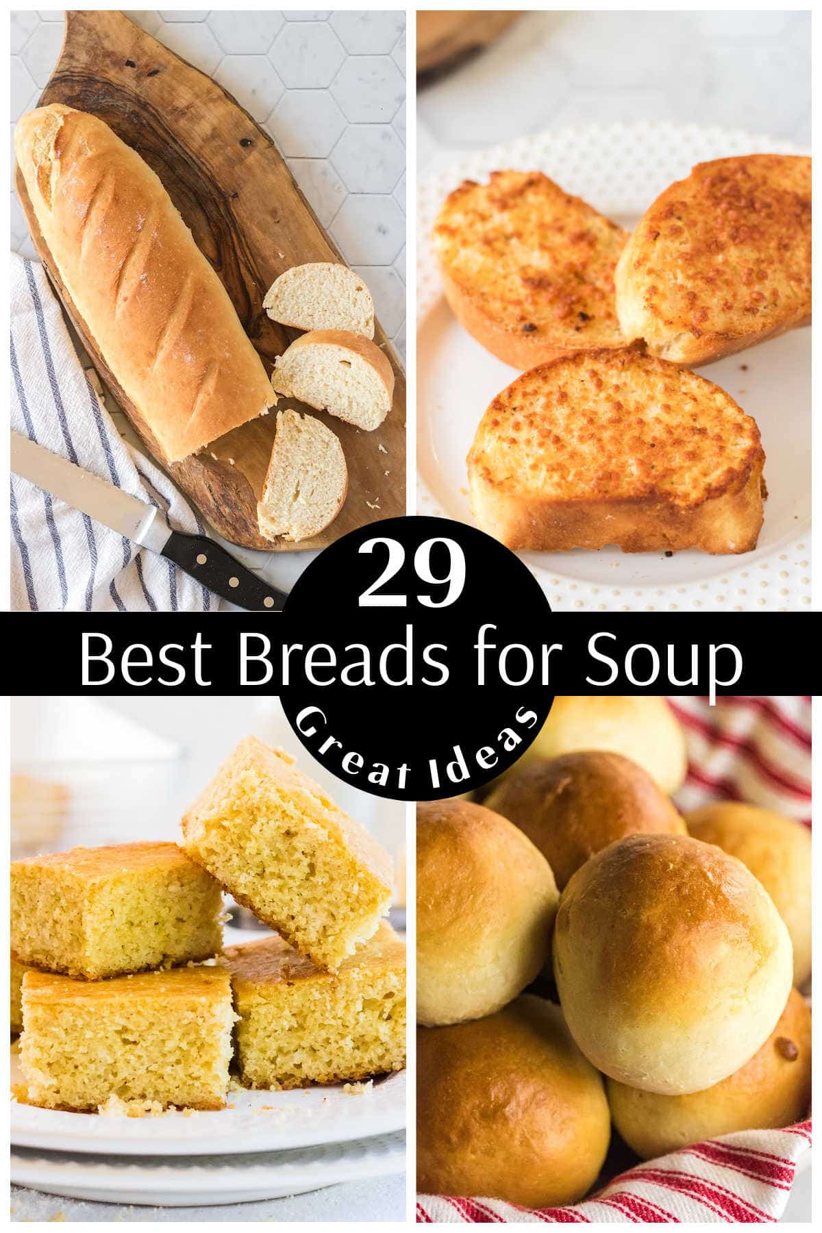 A collage of different types of bread with a title text overlay.