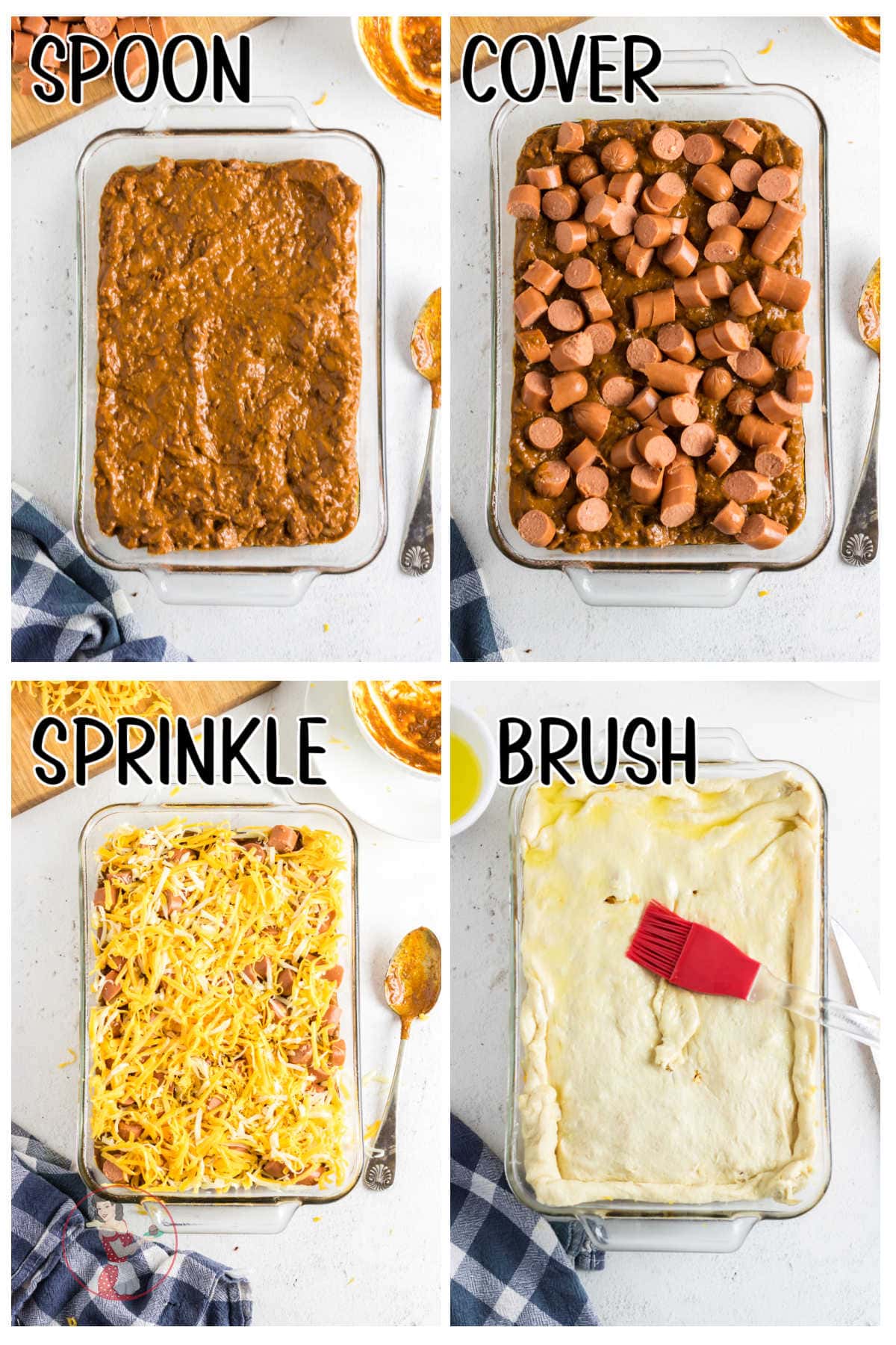 Step by step images showing how to make this casserole.