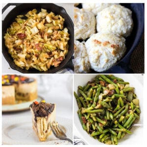 A collage of images to illustrate the side dishes in this article.
