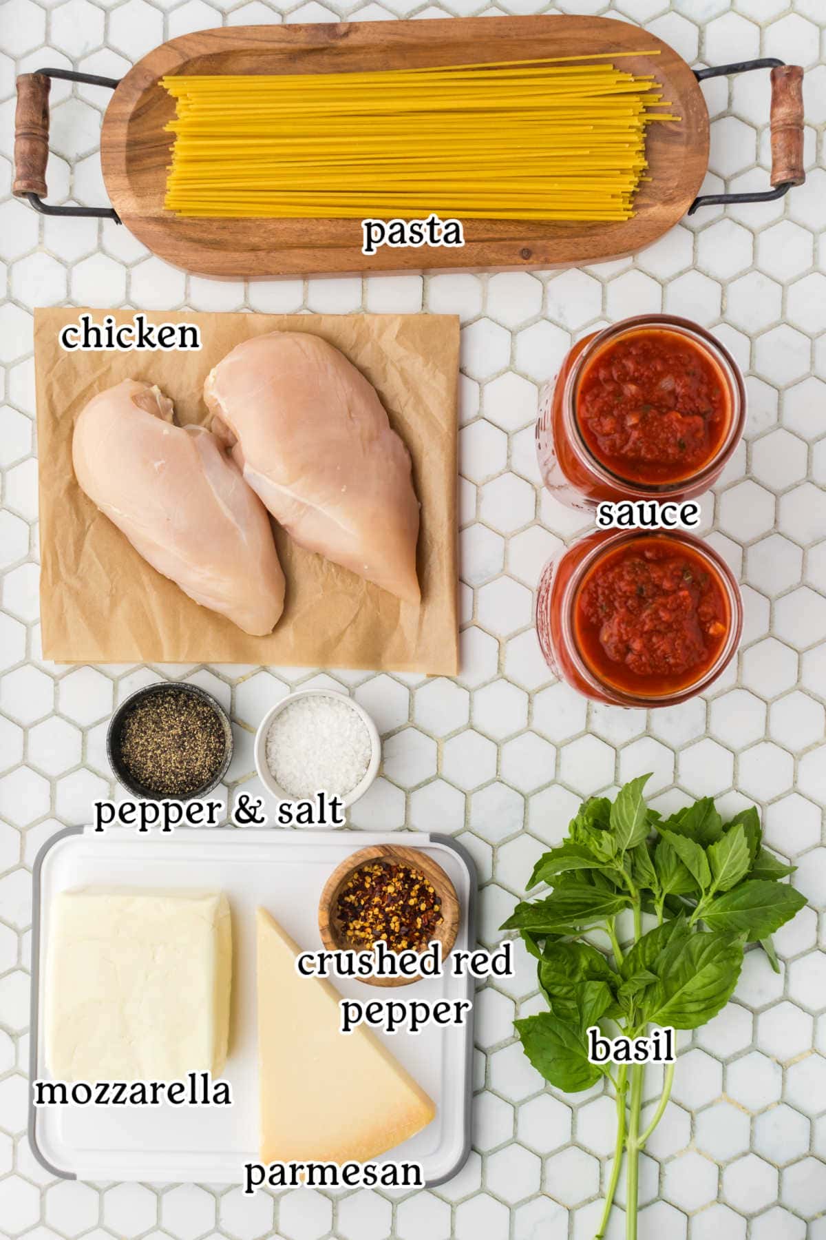 Labeled ingredients for this recipe.