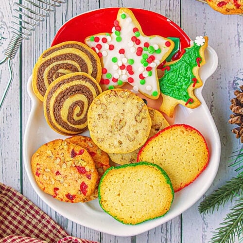 A platter of holiday cookies.