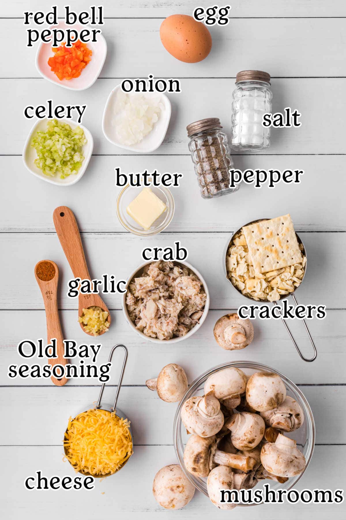 An overhead image of the recipe ingredients with text overlay.