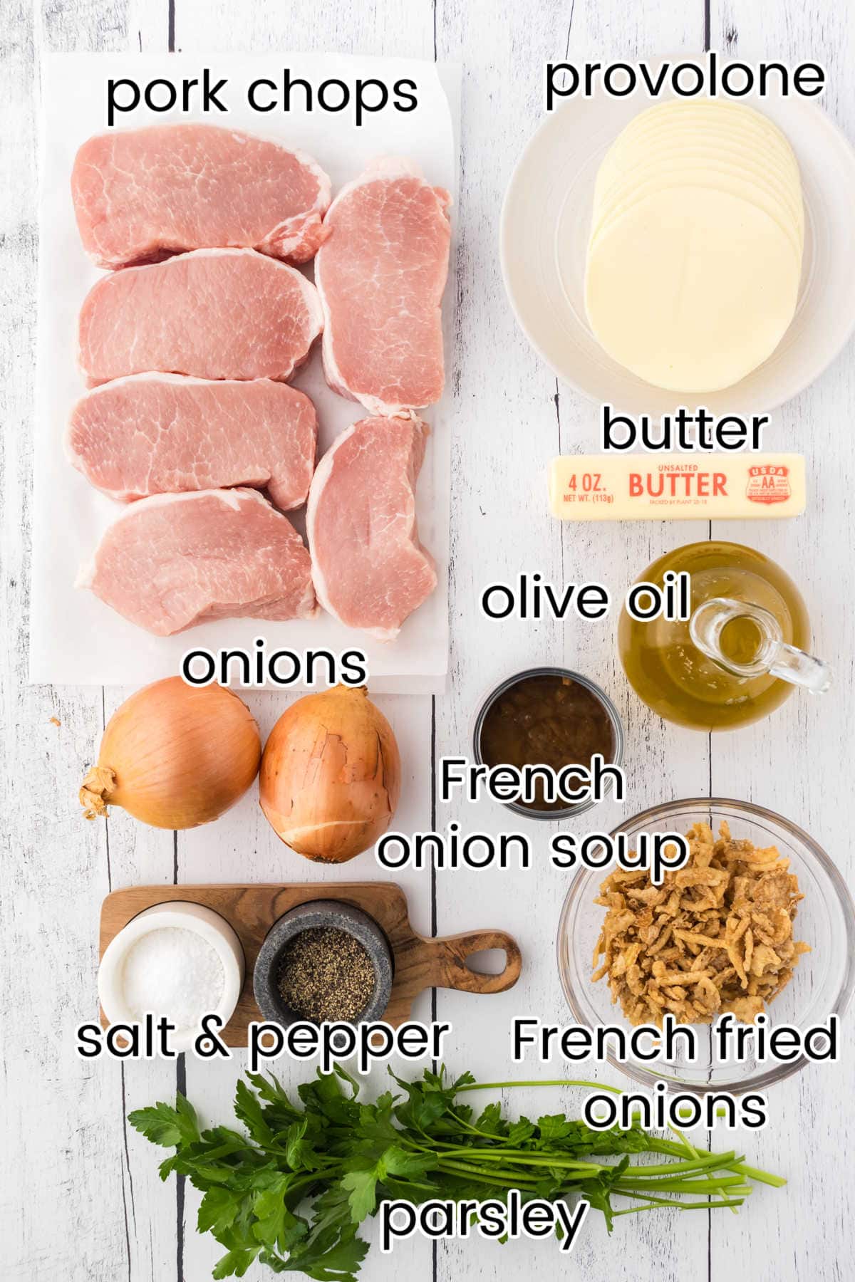 The raw recipe ingredients with text overlay.