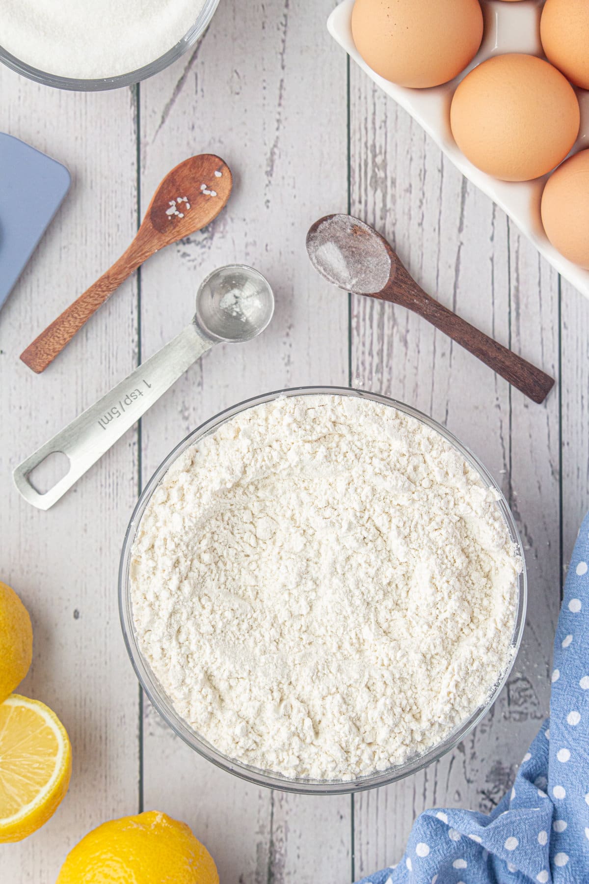 Dry ingredients in a bowl.