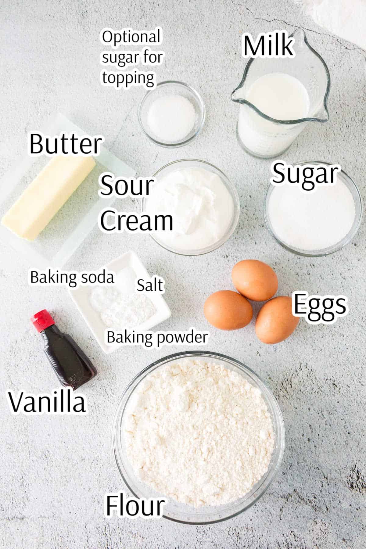 Labeled ingredients for this recipe.