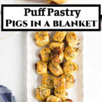 Collage of pigs in a blanket images with title text overlay for Pinterest.