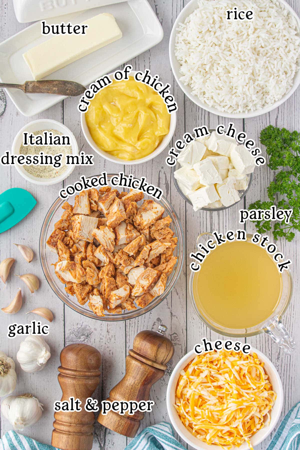 The recipe ingredients with text overlay.