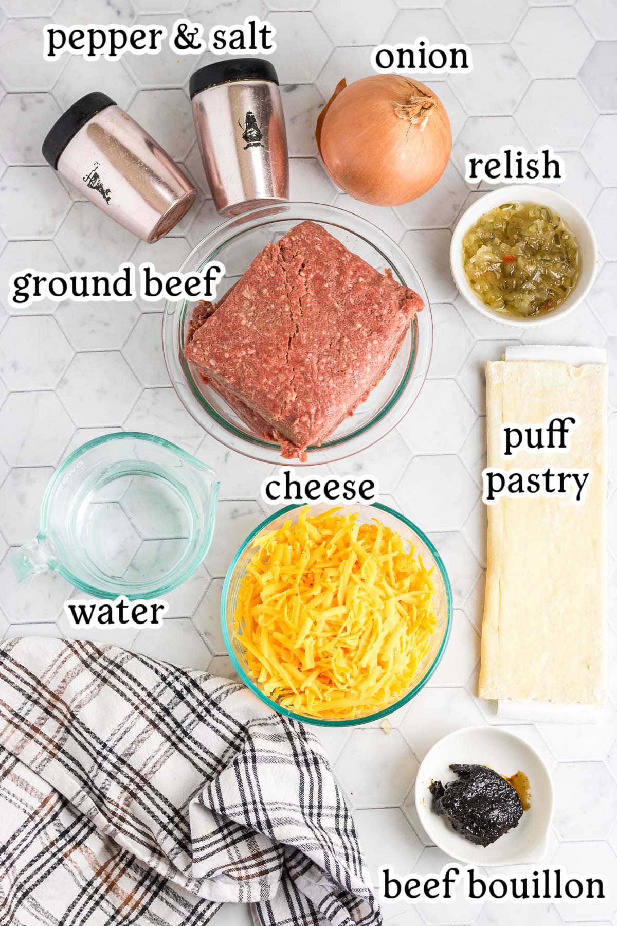 The recipe ingredients with text overlay.