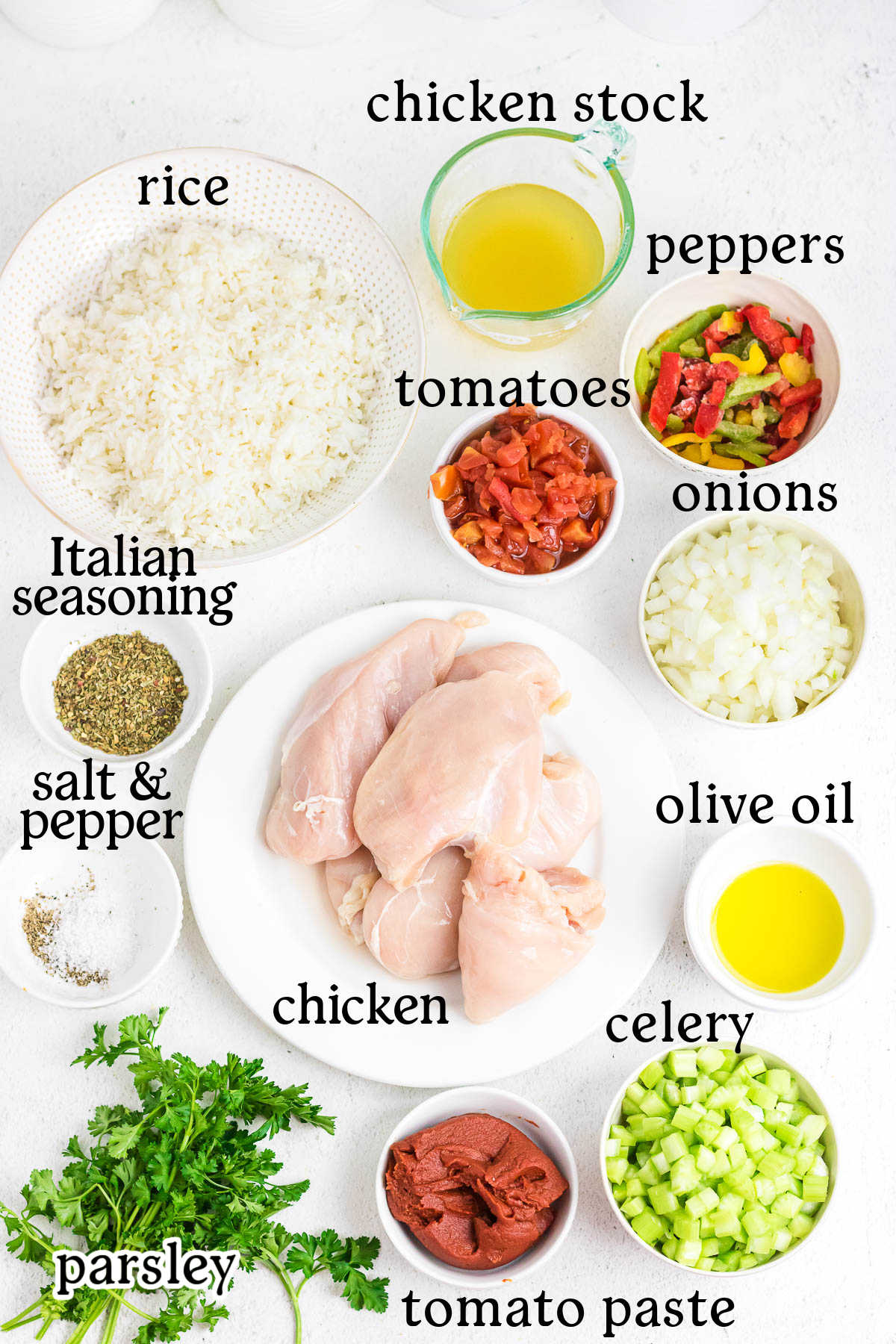The recipe ingredients with text overlay.