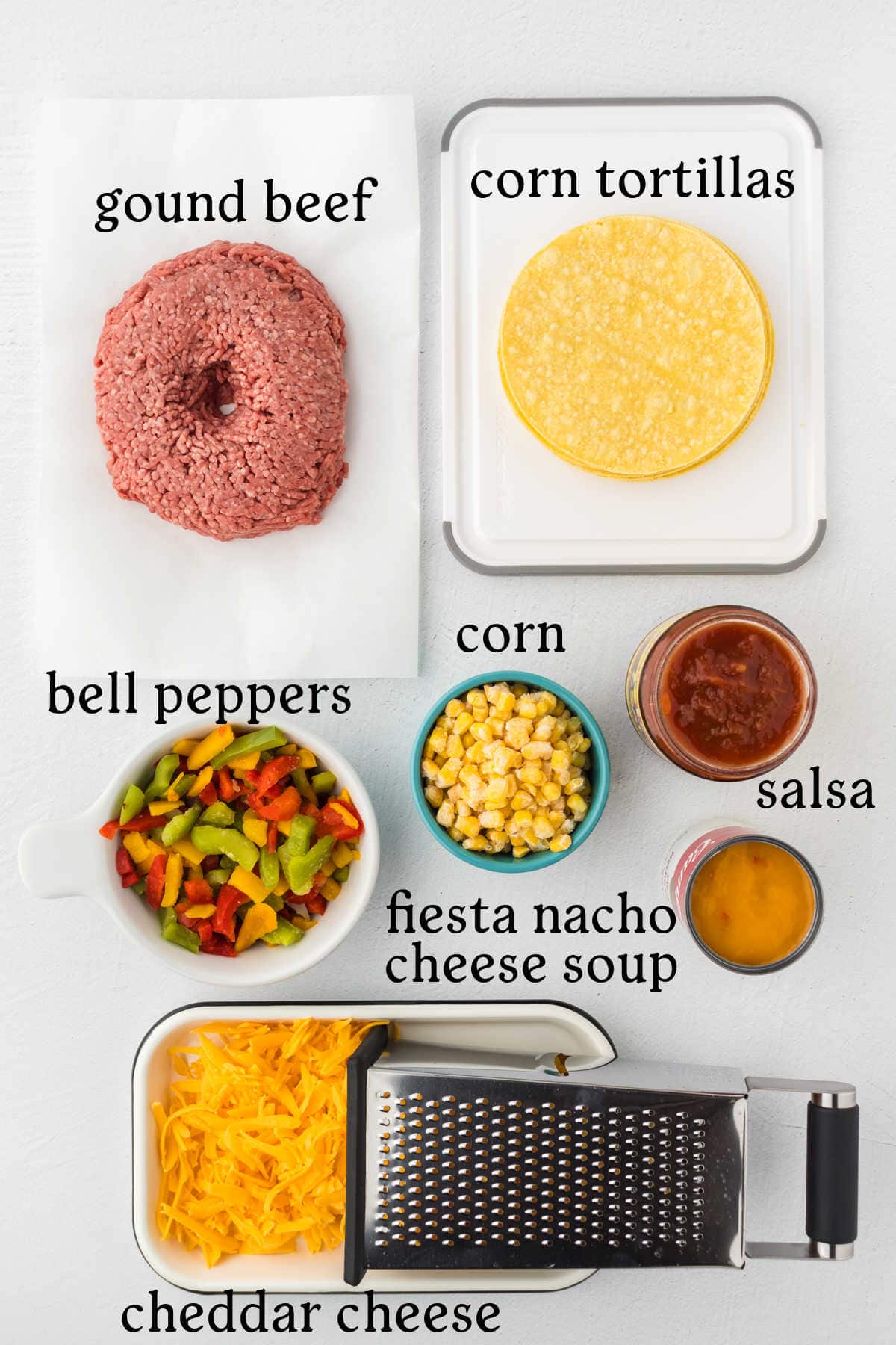 The recipe ingredients with text overlay.