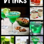 A collage of cocktail images for St. Patrick's Day with a title text overlay for Pinterest.