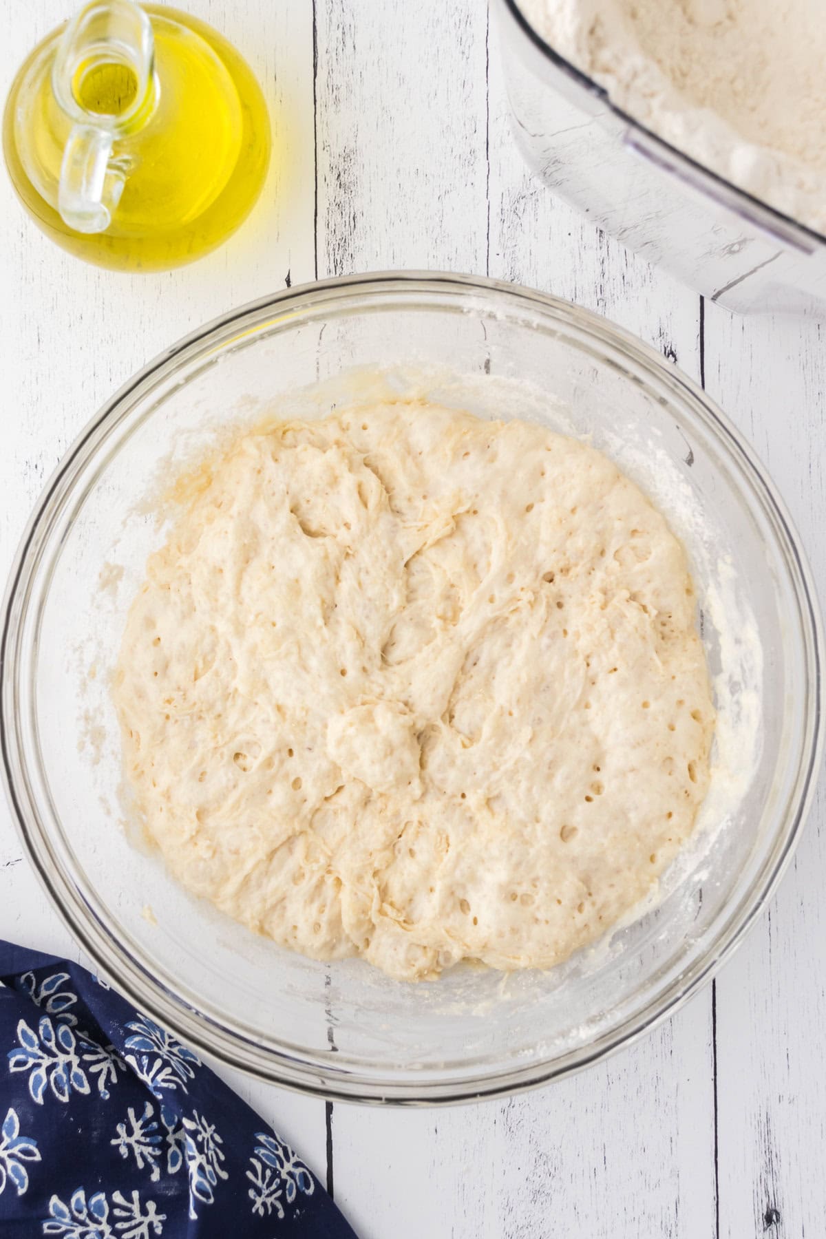 The dough after it has risen.