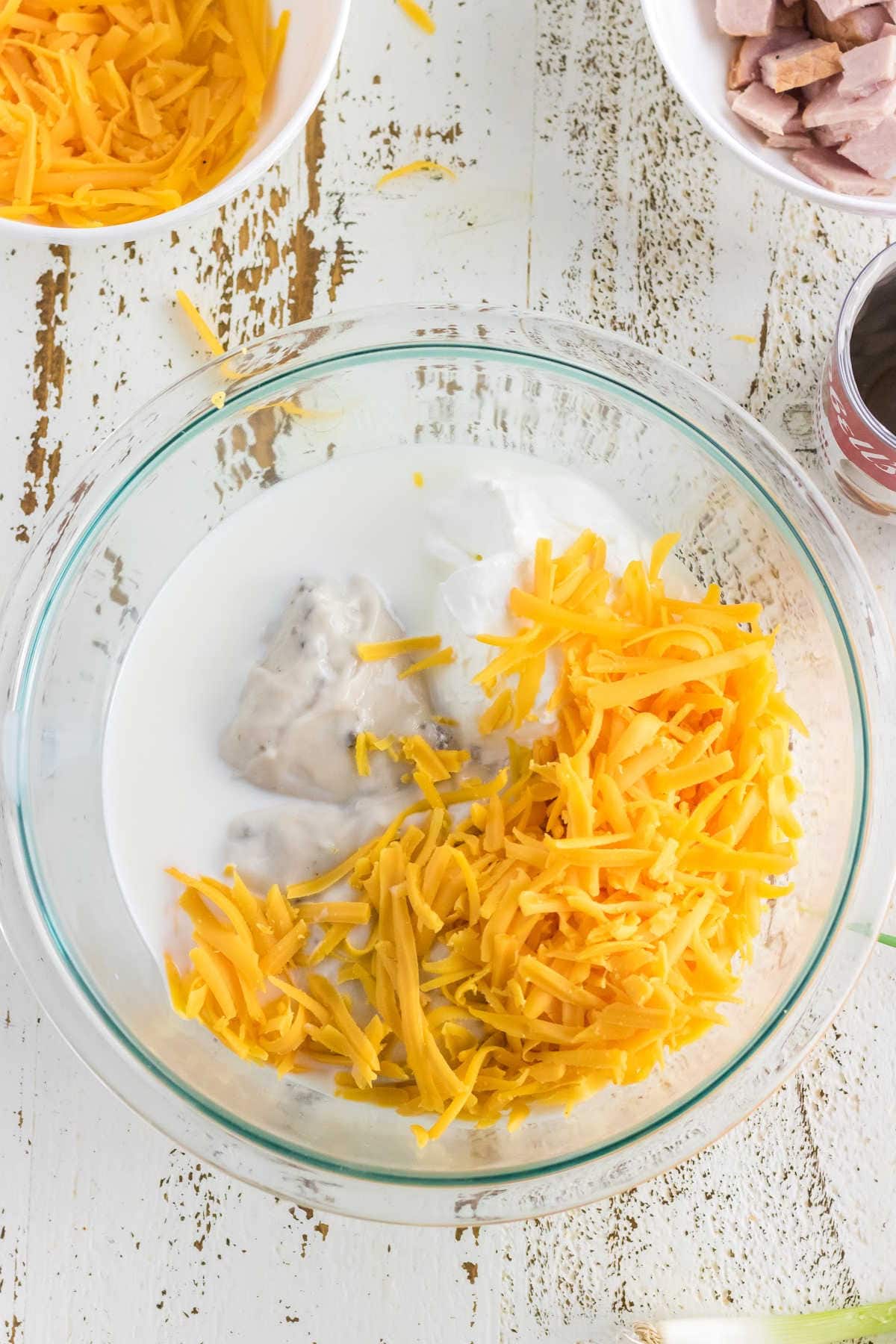 Sauce ingredients in a large bowl.