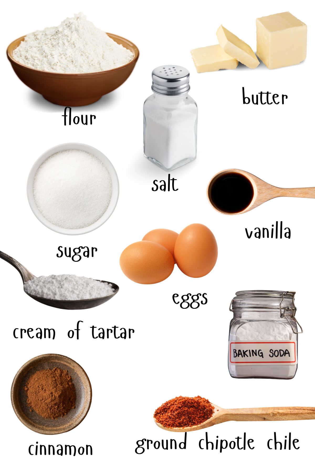 Spicy snickerdoodle cookies labeled ingredients.
