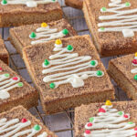 Snickerdoodle cookie bars on a table.