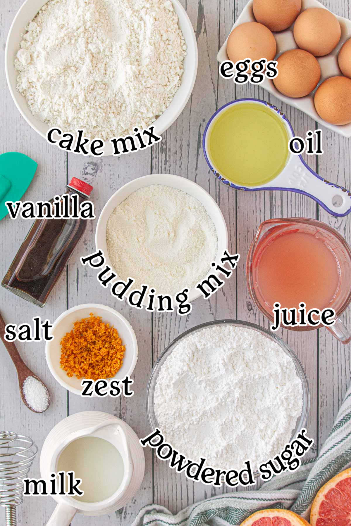 Labeled ingredients for this recipe.