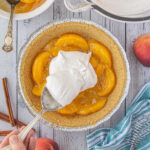 Spoon the cream cheese mixture over the top and smooth it out.