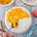 Spoon the cream cheese mixture over the top and smooth it out.