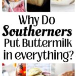 Collage of foods that are made with buttermilk with title text overlay.